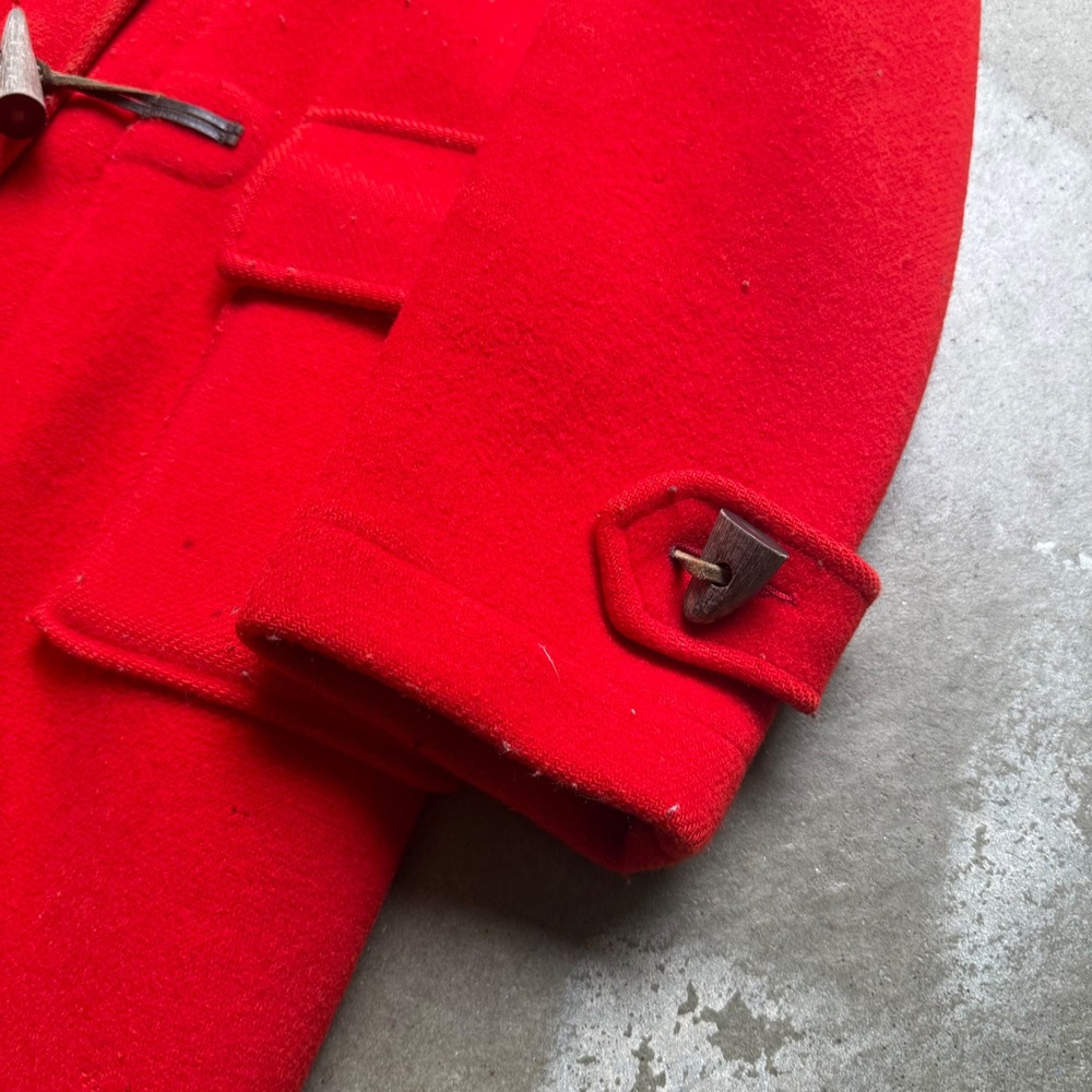 Gloverall Red Wool Duffle Coat Vintage Hooded Toggle Mens GB 34 - Picture 3 of 6